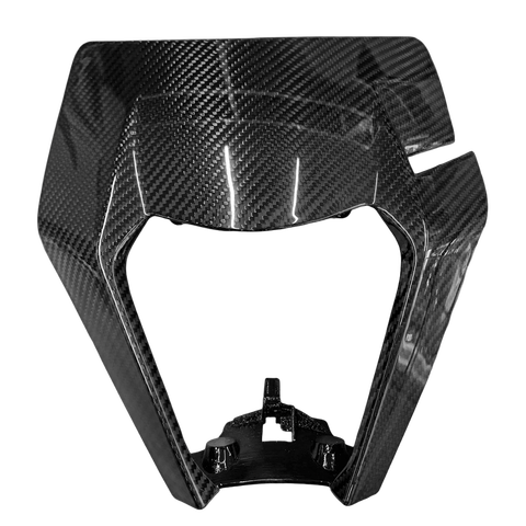 KTM EXC 250 300 450 690 Headlight Mask 3K Dry Carbon — OEM Fit